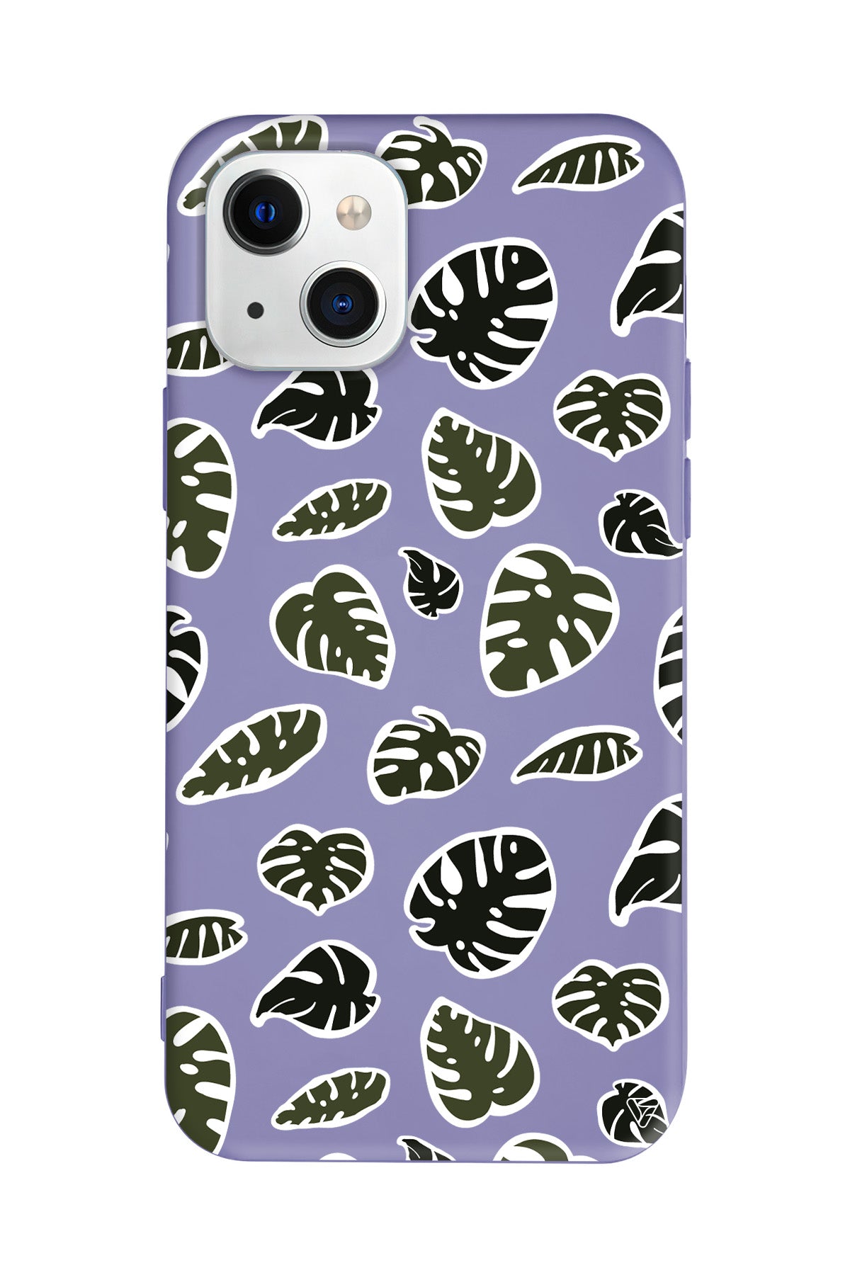 Monstera Yaprakları Lansman Model İçi Kadife Silikon Telefon Kılıfı