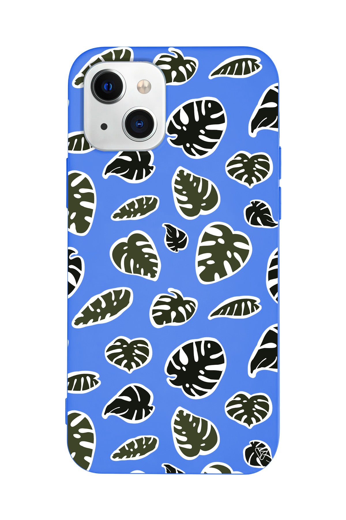 Monstera Yaprakları Lansman Model İçi Kadife Silikon Telefon Kılıfı