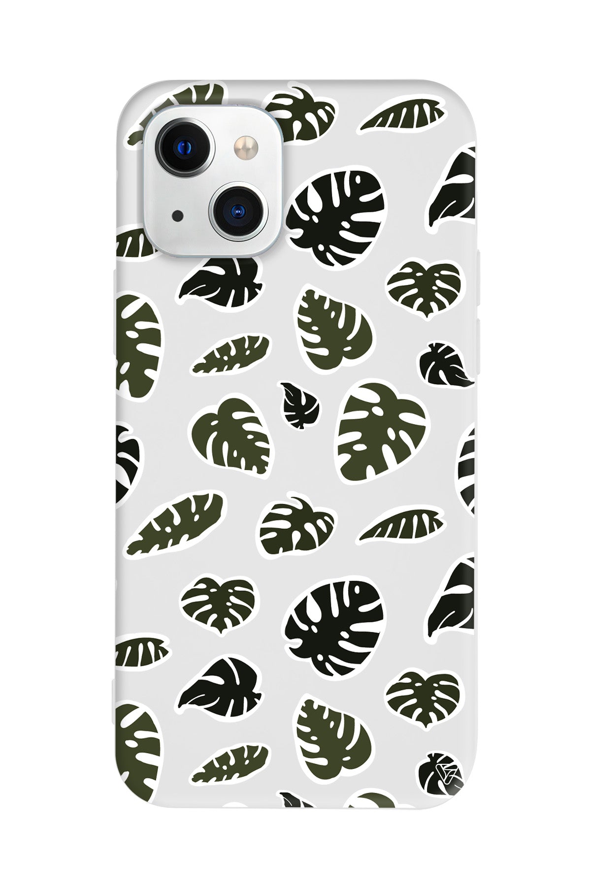 Monstera Yaprakları Lansman Model İçi Kadife Silikon Telefon Kılıfı