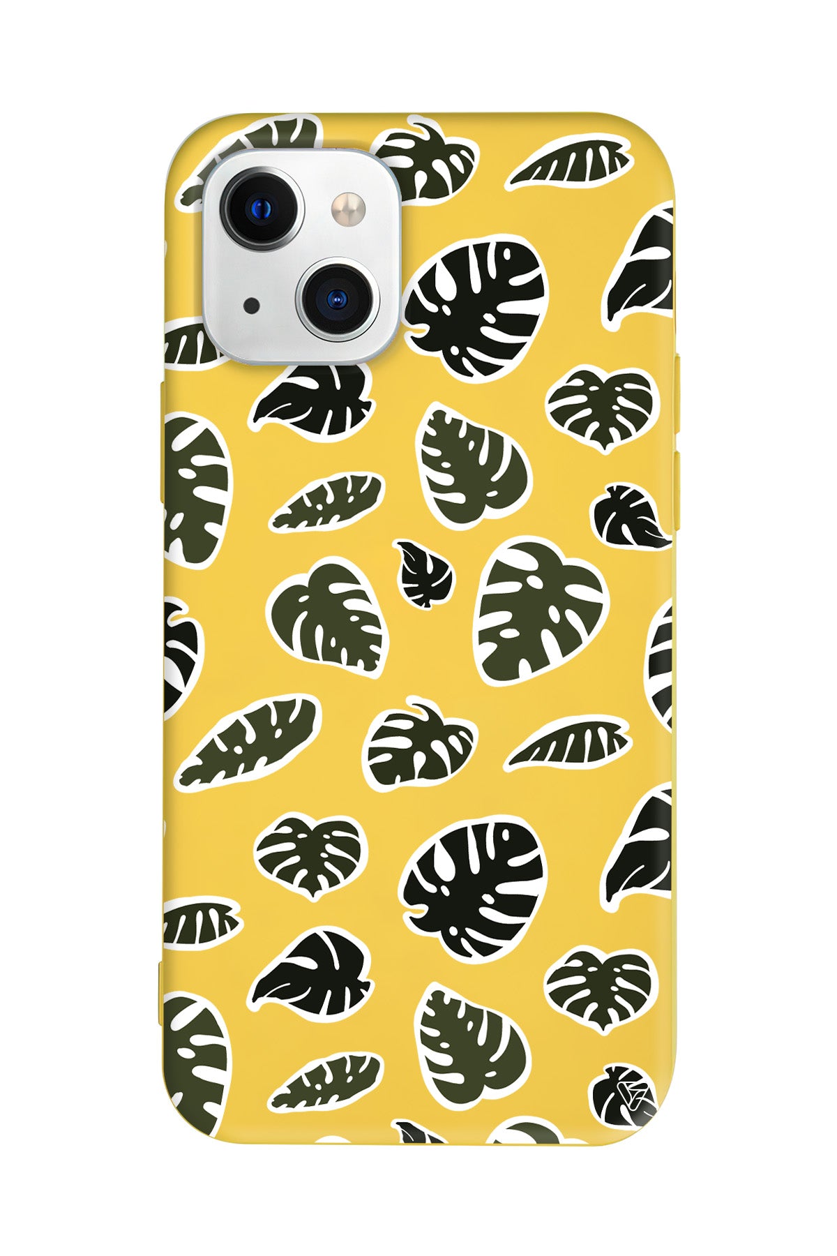 Monstera Yaprakları Lansman Model İçi Kadife Silikon Telefon Kılıfı – Plus Serisine Özel