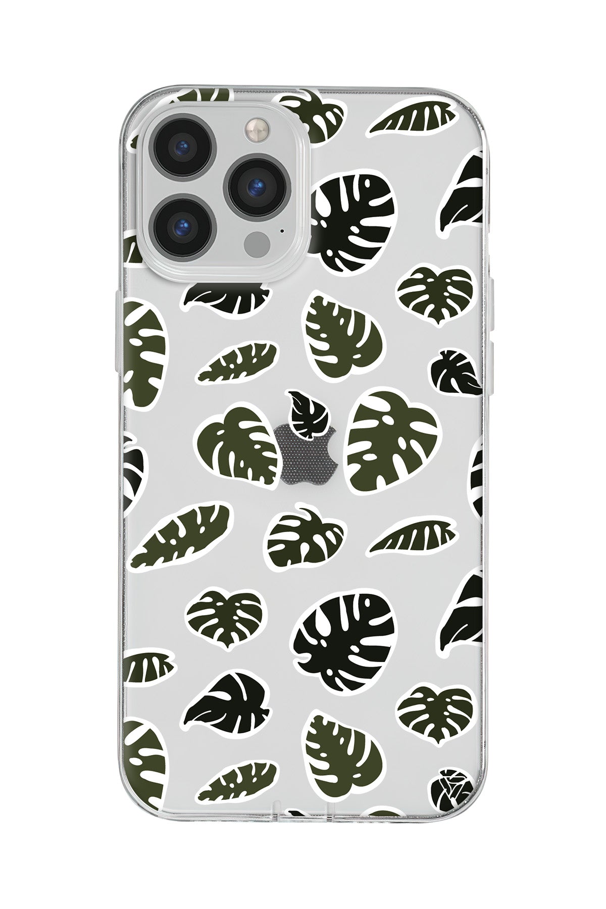 Monstera Yaprakları Lansman Model İçi Kadife Silikon Telefon Kılıfı