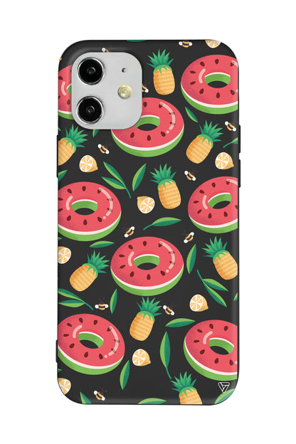 Ananas Donut Lansman Model İçi Kadife Silikon Telefon Kılıfı