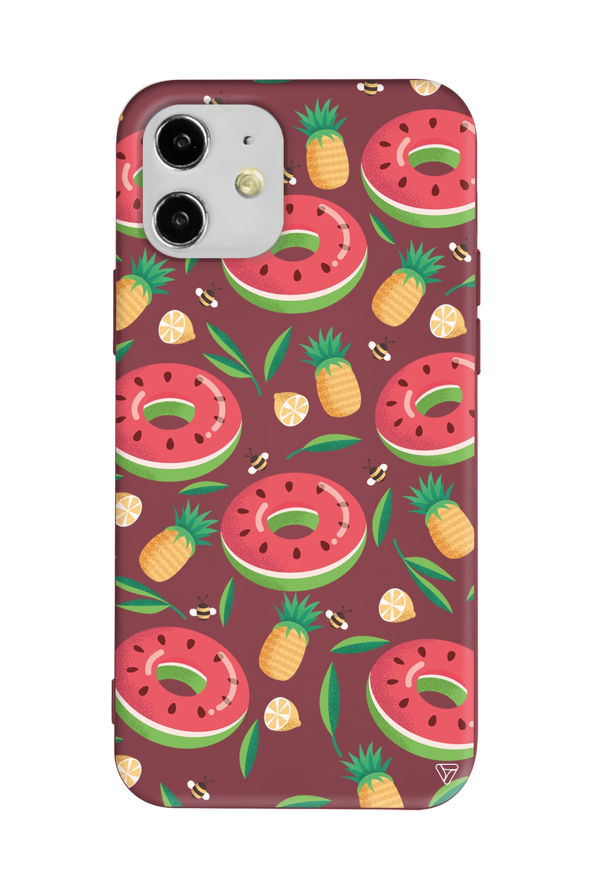 Ananas Donut Lansman Model İçi Kadife Silikon Telefon Kılıfı