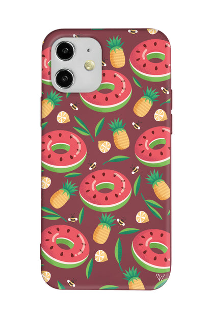 Ananas Donut Lansman Model İçi Kadife Silikon Telefon Kılıfı