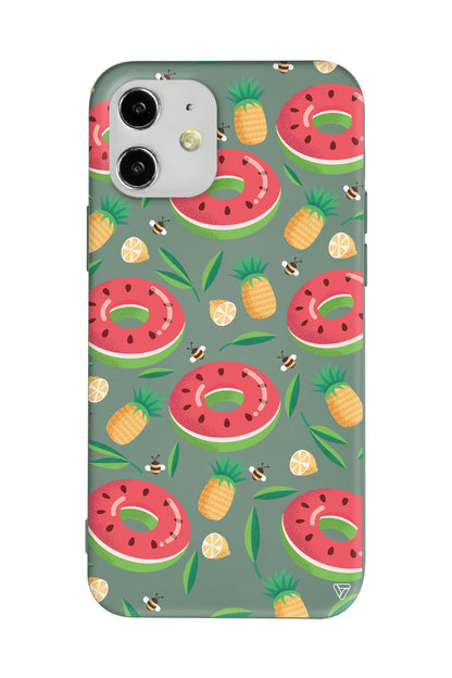 Ananas Donut Lansman Model İçi Kadife Silikon Telefon Kılıfı