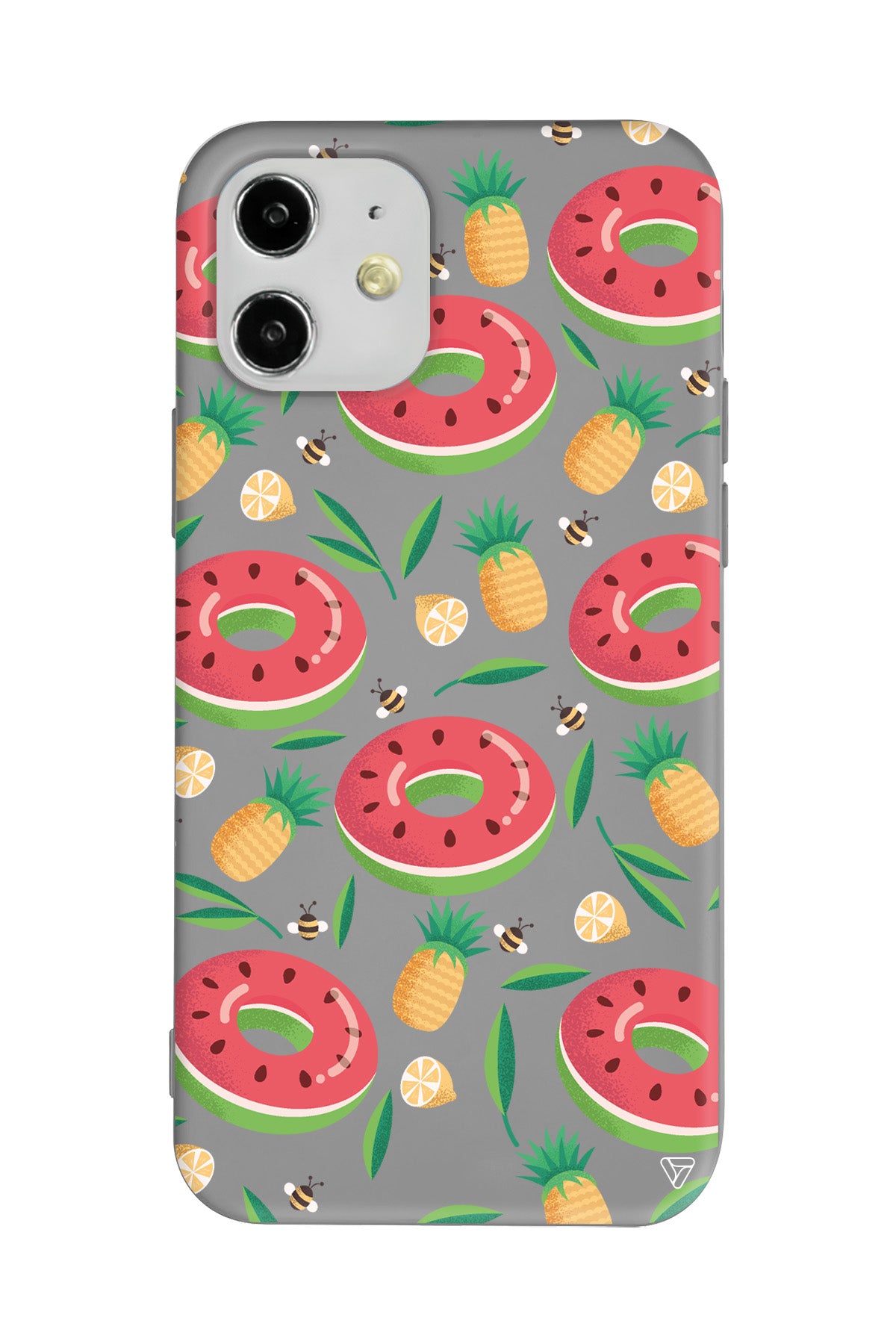 Ananas Donut Lansman Model İçi Kadife Silikon Telefon Kılıfı