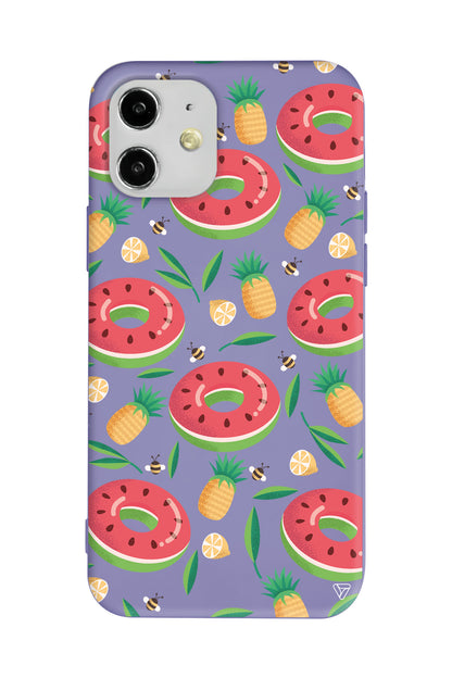 Ananas Donut Lansman Model İçi Kadife Silikon Telefon Kılıfı