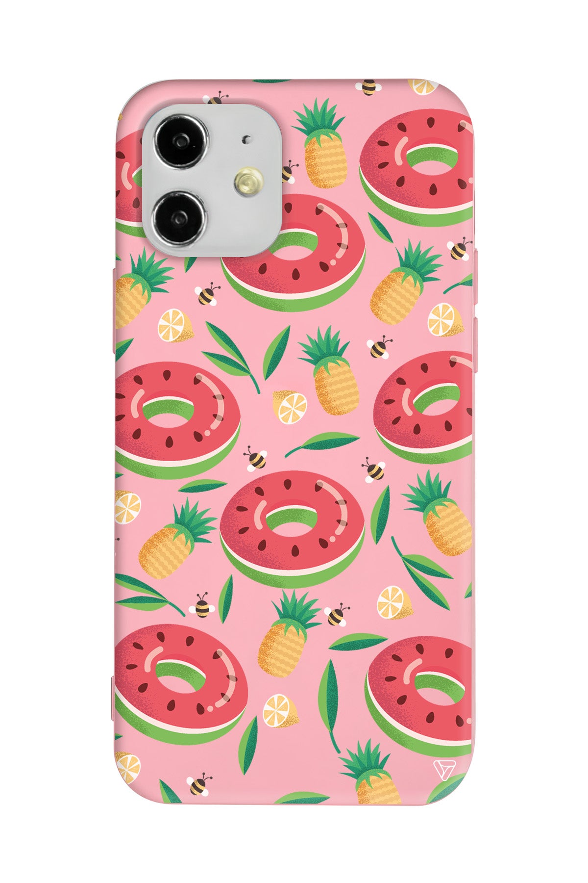 Ananas Donut Lansman Model İçi Kadife Silikon Telefon Kılıfı