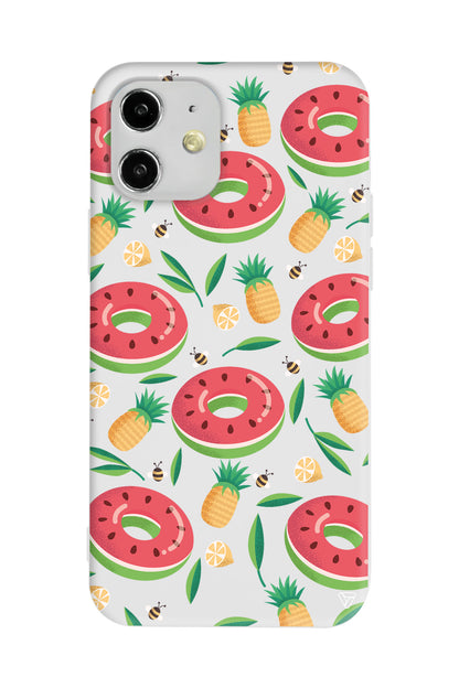 Ananas Donut Lansman Model İçi Kadife Silikon Telefon Kılıfı