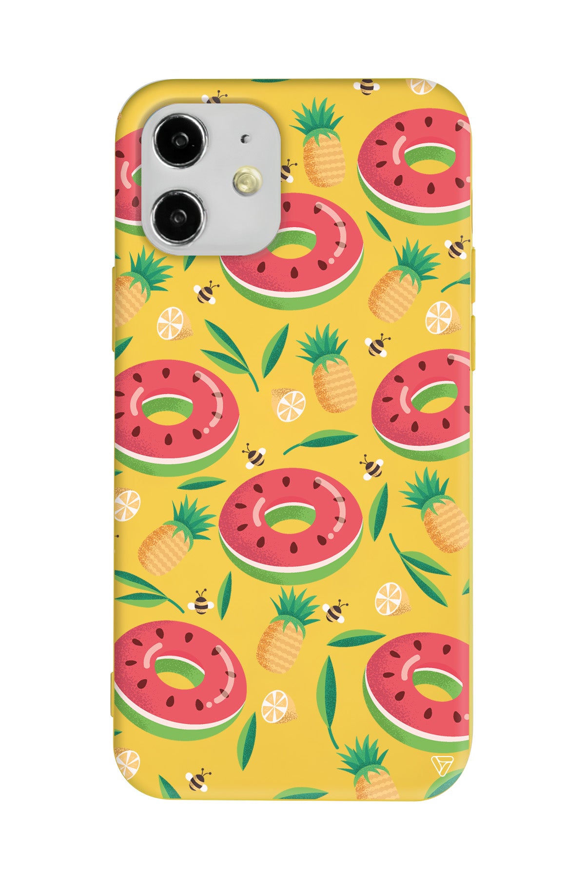 Ananas Donut Lansman Model İçi Kadife Silikon Telefon Kılıfı