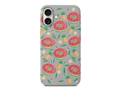 Ananas Donut Lansman Model İçi Kadife Silikon Telefon Kılıfı