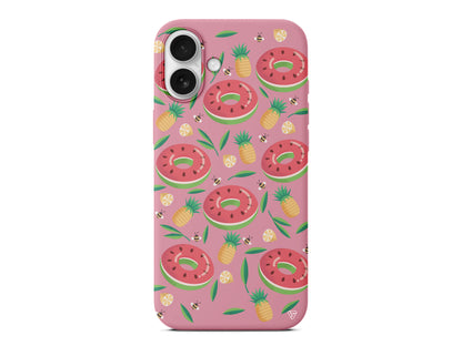 Ananas Donut Lansman Model İçi Kadife Silikon Telefon Kılıfı