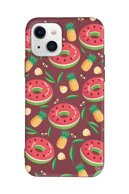 Ananas Donut Lansman Model İçi Kadife Silikon Telefon Kılıfı