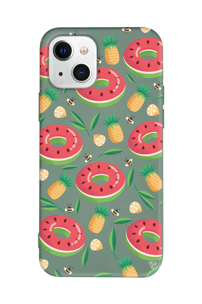 Ananas Donut Lansman Model İçi Kadife Silikon Telefon Kılıfı