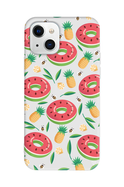 Ananas Donut Lansman Model İçi Kadife Silikon Telefon Kılıfı