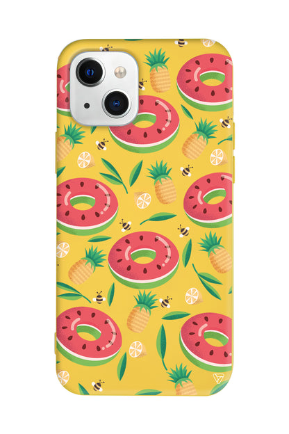 Ananas Donut Lansman Model İçi Kadife Silikon Telefon Kılıfı – Plus Serisine Özel