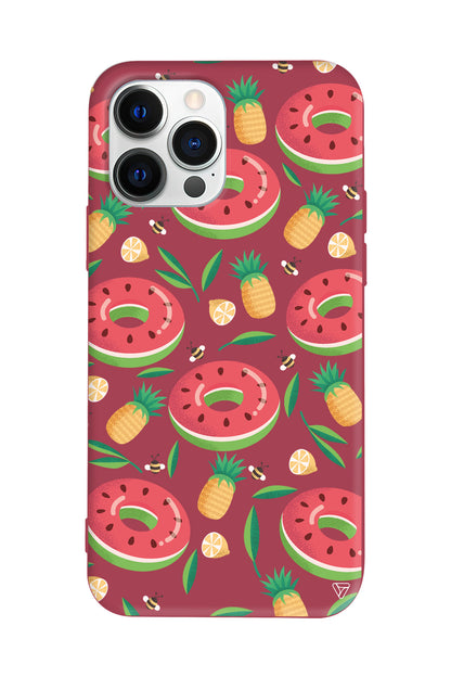 Ananas Donut Lansman Model İçi Kadife Silikon Telefon Kılıfı