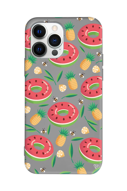 Ananas Donut Lansman Model İçi Kadife Silikon Telefon Kılıfı