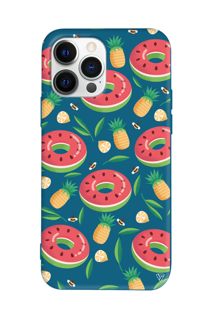 Ananas Donut Lansman Model İçi Kadife Silikon Telefon Kılıfı