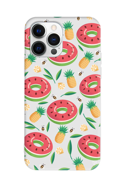 Ananas Donut Lansman Model İçi Kadife Silikon Telefon Kılıfı