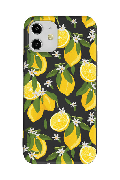 Limon Dilimleri Lansman Model İçi Kadife Silikon Telefon Kılıfı