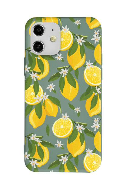 Limon Dilimleri Lansman Model İçi Kadife Silikon Telefon Kılıfı