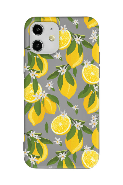 Limon Dilimleri Lansman Model İçi Kadife Silikon Telefon Kılıfı