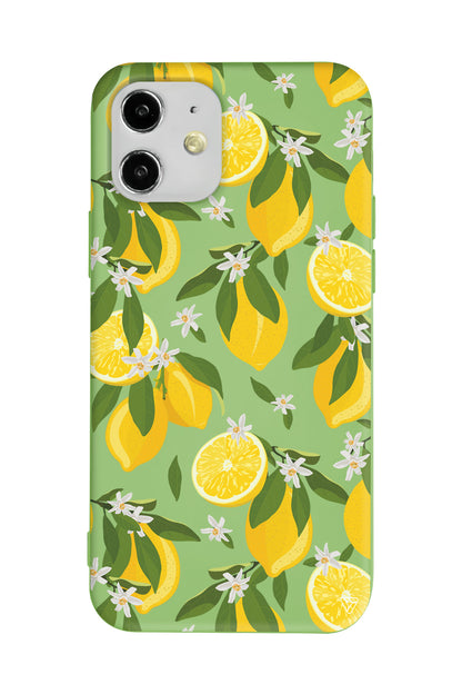 Limon Dilimleri Lansman Model İçi Kadife Silikon Telefon Kılıfı