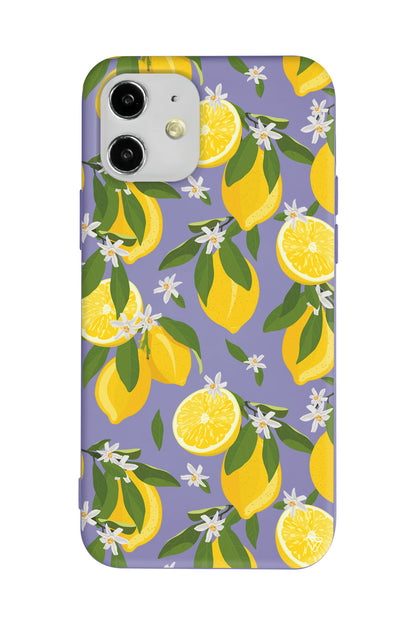 Limon Dilimleri Lansman Model İçi Kadife Silikon Telefon Kılıfı