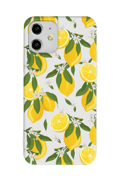 Limon Dilimleri Lansman Model İçi Kadife Silikon Telefon Kılıfı