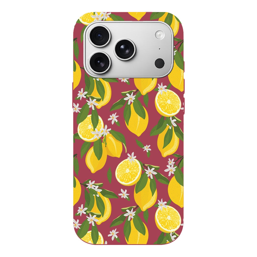 Limon Dilimleri Lansman Model İçi Kadife Silikon Telefon Kılıfı