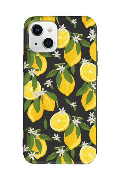 Limon Dilimleri Lansman Model İçi Kadife Silikon Telefon Kılıfı