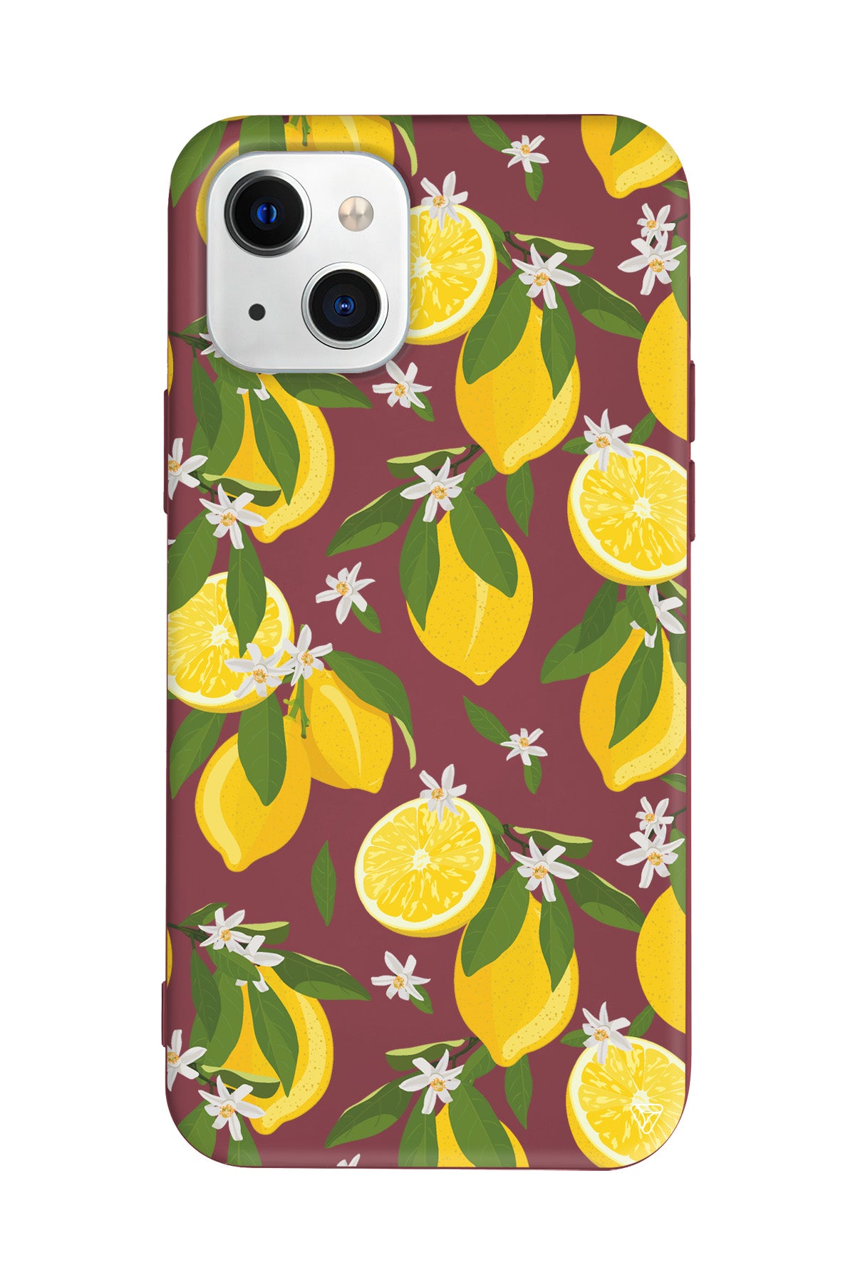 Limon Dilimleri Lansman Model İçi Kadife Silikon Telefon Kılıfı