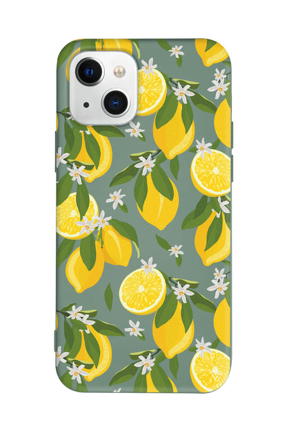 Limon Dilimleri Lansman Model İçi Kadife Silikon Telefon Kılıfı