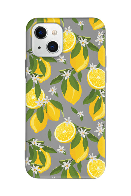 Limon Dilimleri Lansman Model İçi Kadife Silikon Telefon Kılıfı