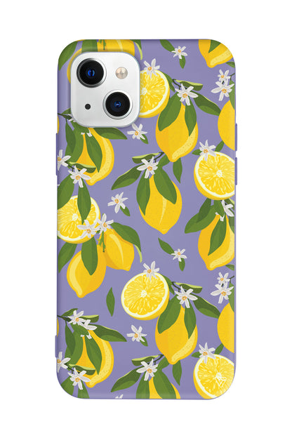 Limon Dilimleri Lansman Model İçi Kadife Silikon Telefon Kılıfı