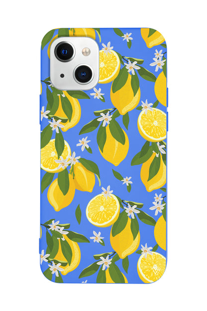 Limon Dilimleri Lansman Model İçi Kadife Silikon Telefon Kılıfı