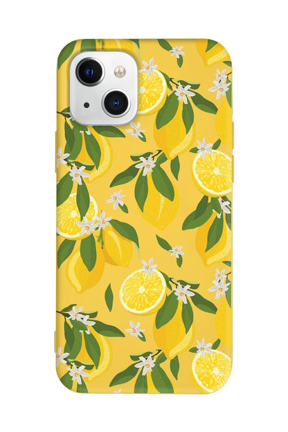 Limon Dilimleri Lansman Model İçi Kadife Silikon Telefon Kılıfı