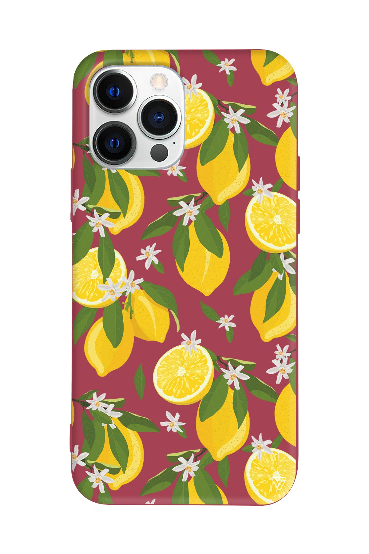 Limon Dilimleri Lansman Model İçi Kadife Silikon Telefon Kılıfı