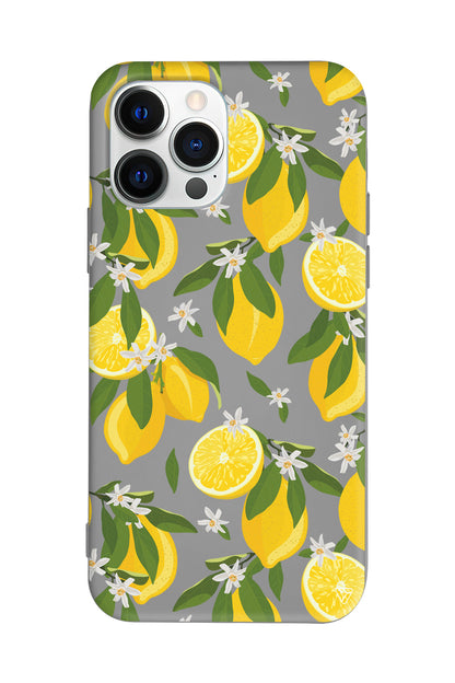 Limon Dilimleri Lansman Model İçi Kadife Silikon Telefon Kılıfı