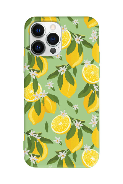 Limon Dilimleri Lansman Model İçi Kadife Silikon Telefon Kılıfı