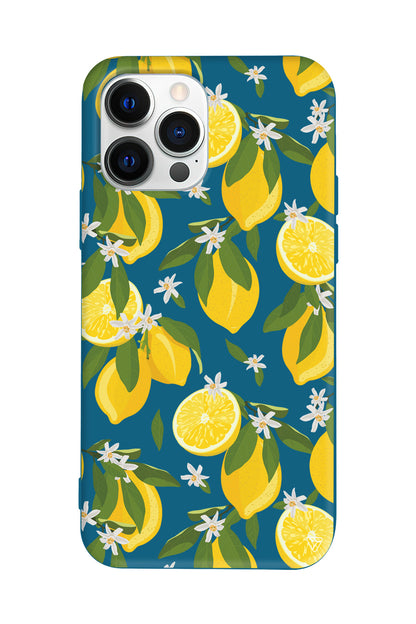 Limon Dilimleri Lansman Model İçi Kadife Silikon Telefon Kılıfı