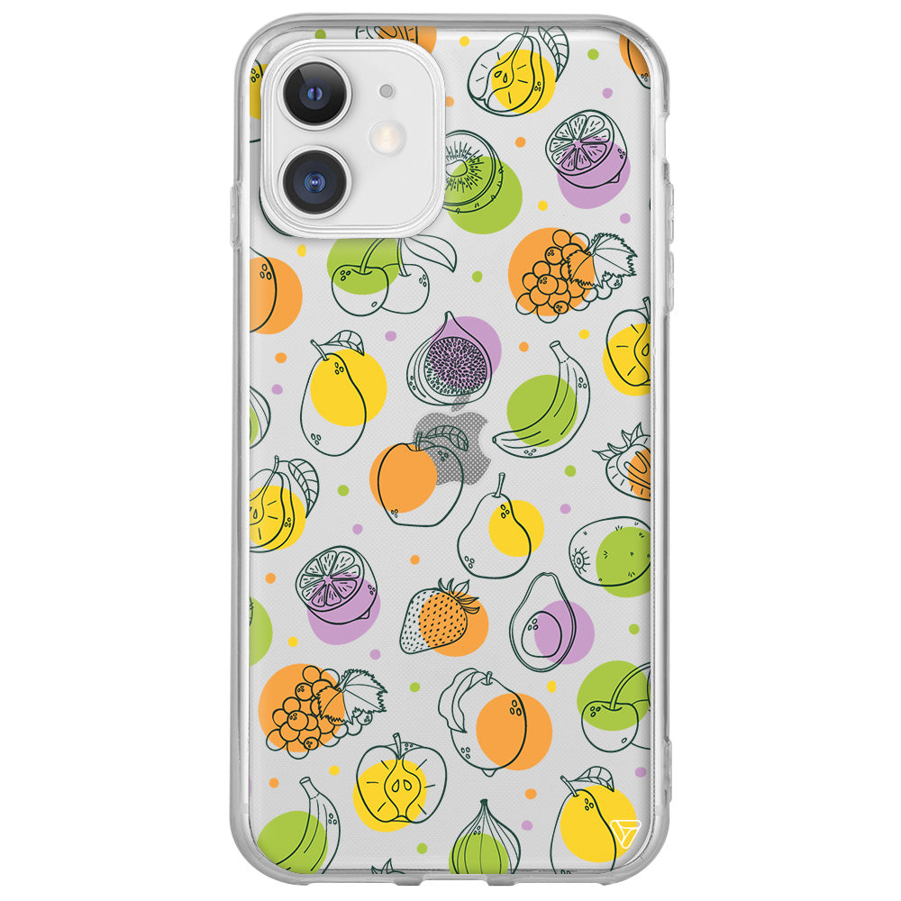 Cizgisel Meyveler Lansman Model İçi Kadife Silikon Telefon Kılıfı