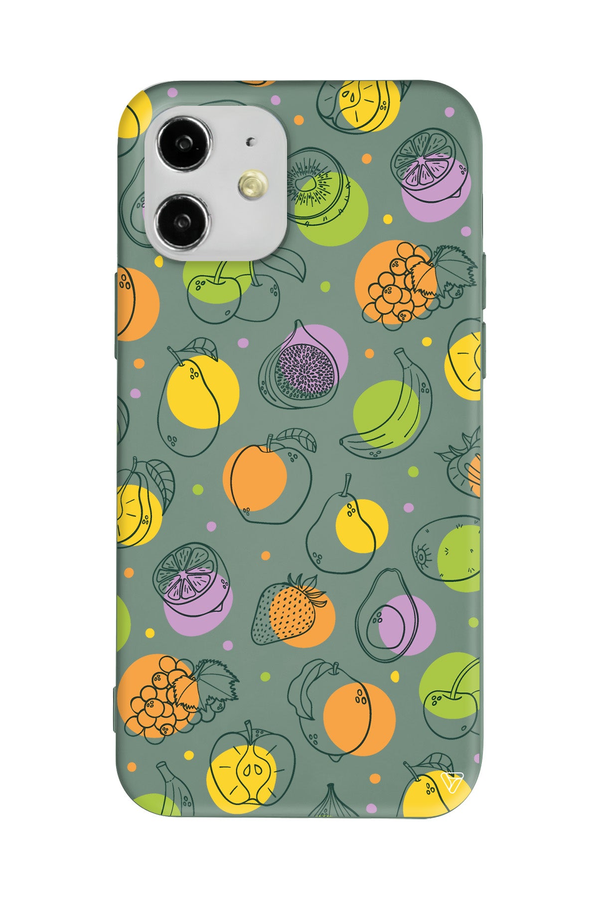 Cizgisel Meyveler Lansman Model İçi Kadife Silikon Telefon Kılıfı