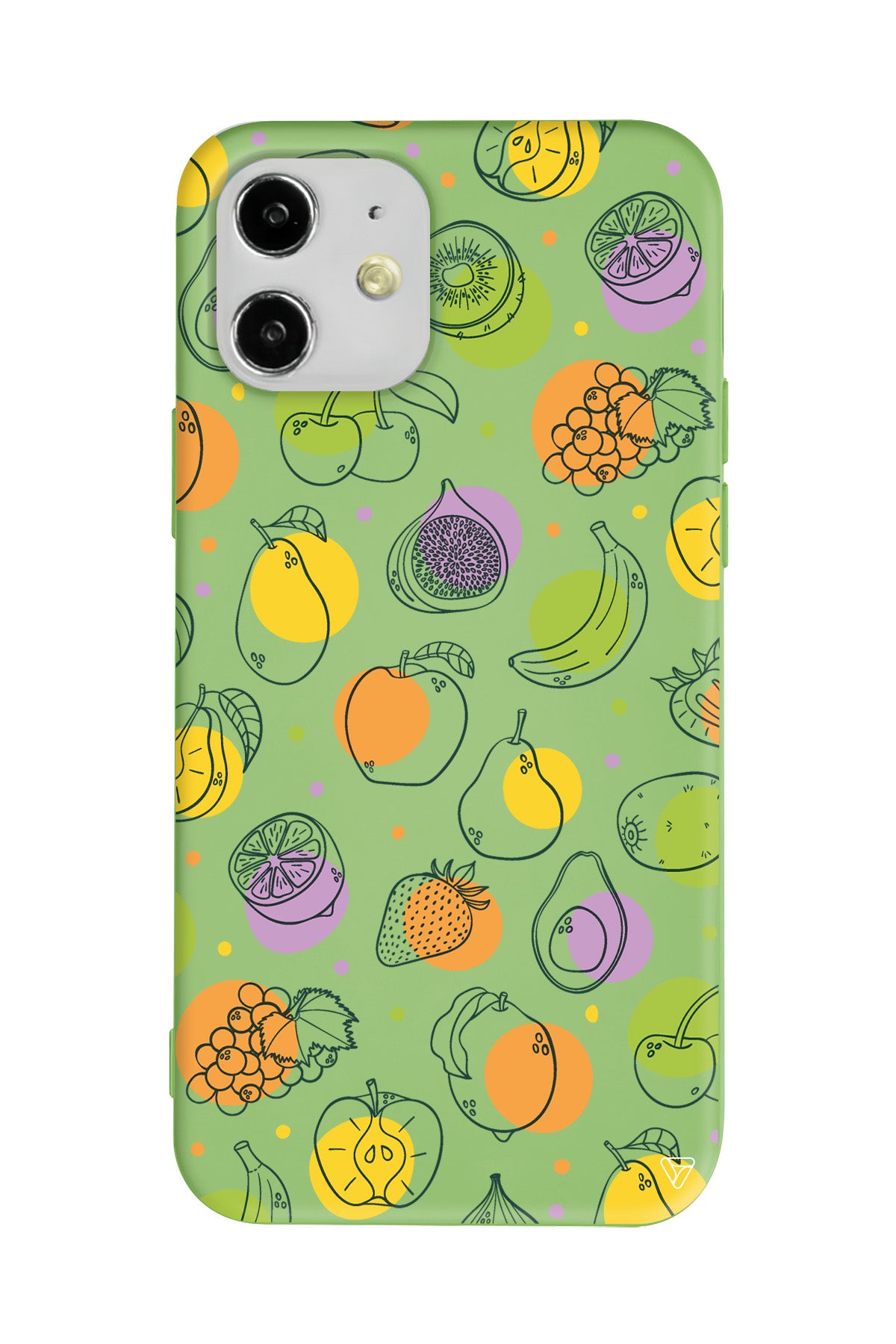 Cizgisel Meyveler Lansman Model İçi Kadife Silikon Telefon Kılıfı