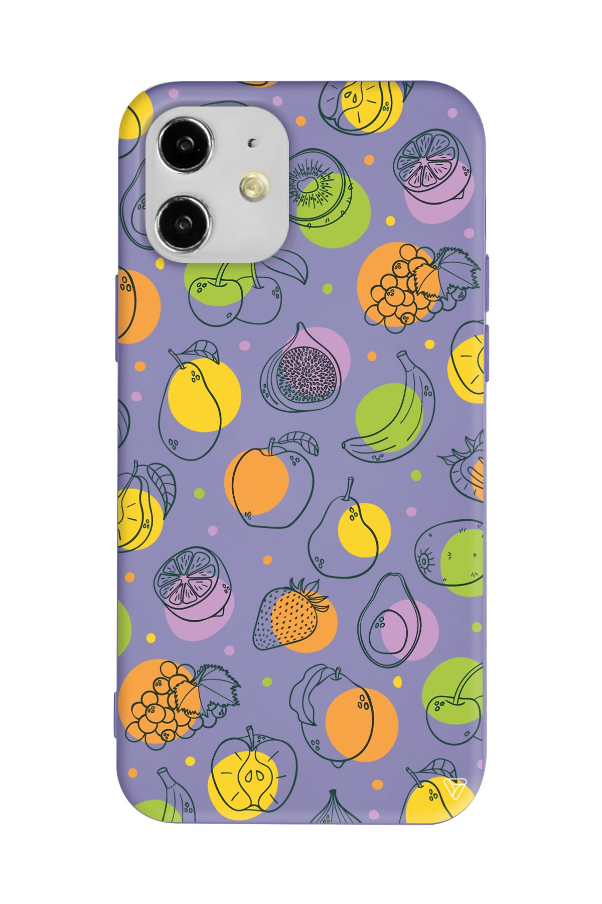 Cizgisel Meyveler Lansman Model İçi Kadife Silikon Telefon Kılıfı