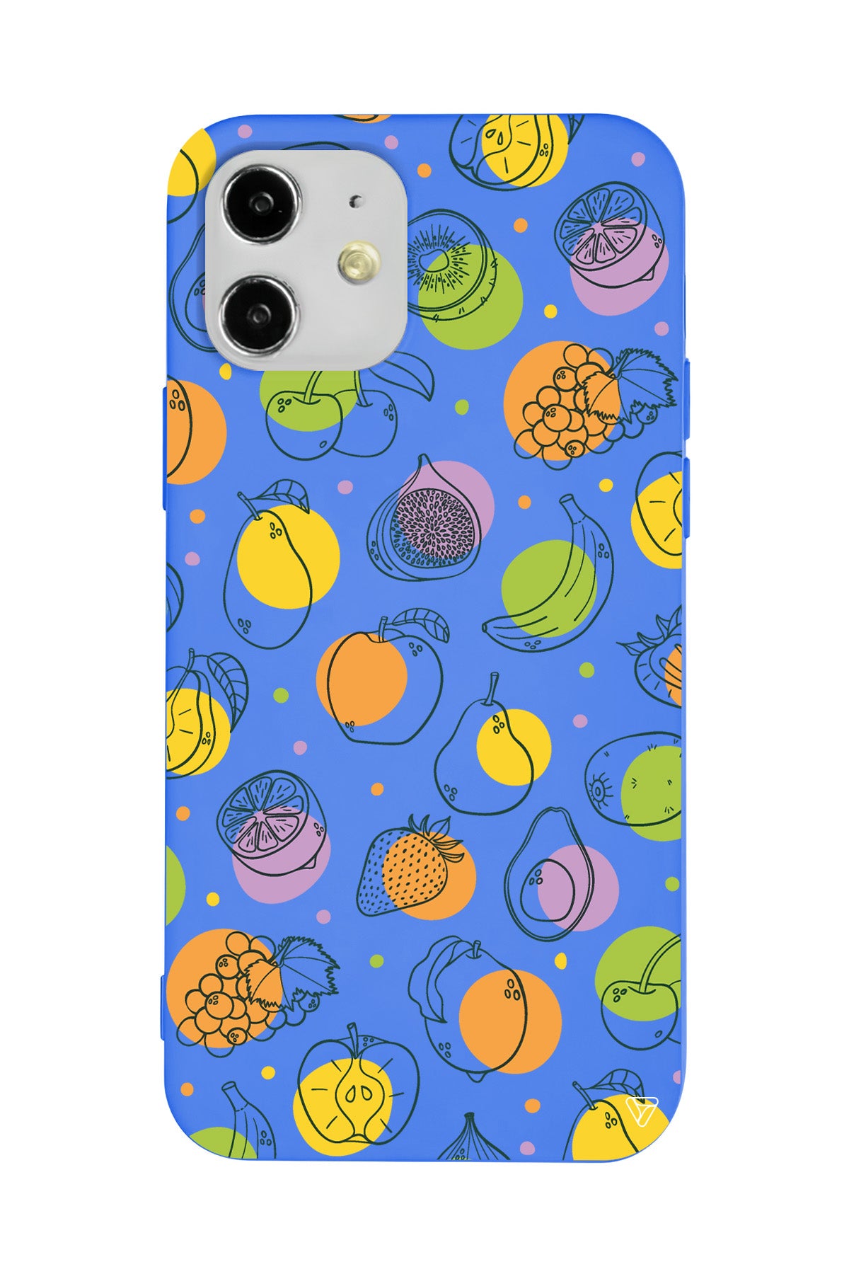 Cizgisel Meyveler Lansman Model İçi Kadife Silikon Telefon Kılıfı