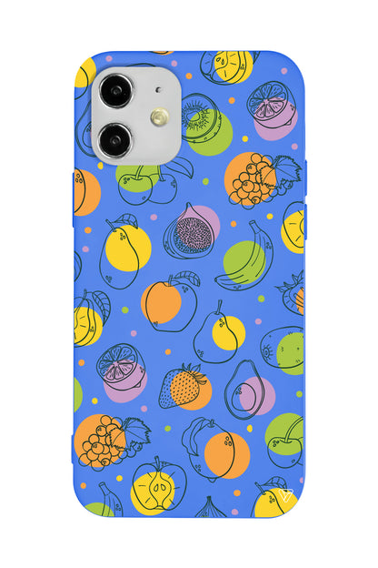 Cizgisel Meyveler Lansman Model İçi Kadife Silikon Telefon Kılıfı