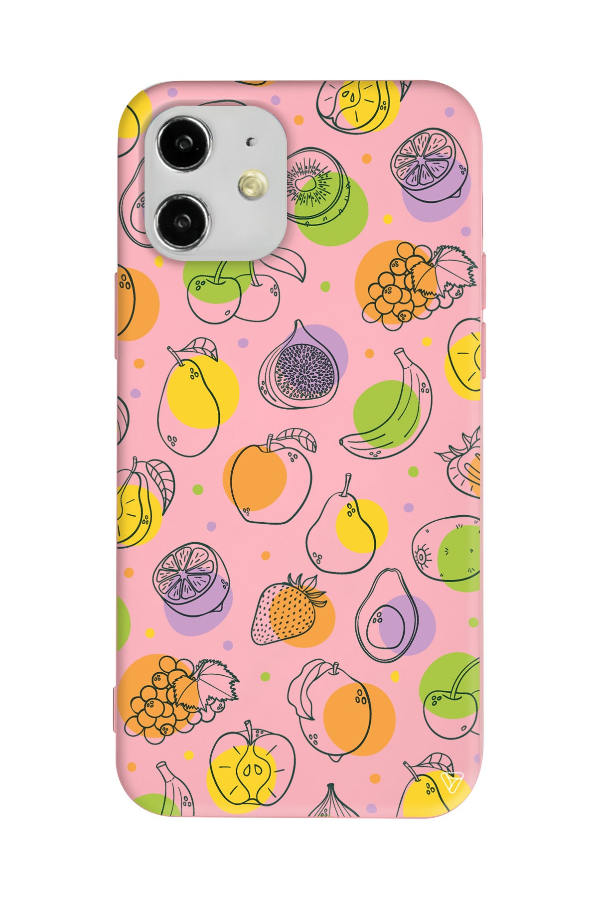 Cizgisel Meyveler Lansman Model İçi Kadife Silikon Telefon Kılıfı