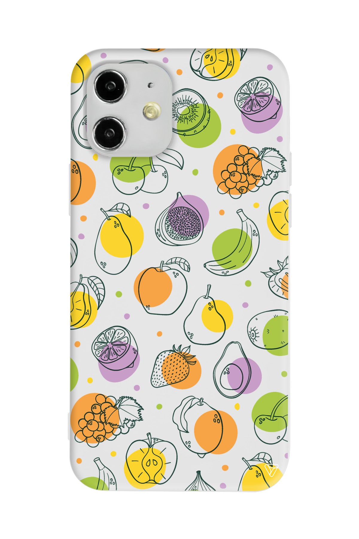 Cizgisel Meyveler Lansman Model İçi Kadife Silikon Telefon Kılıfı